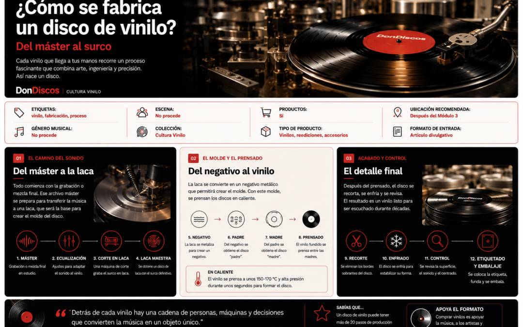 ¿Cómo se fabrica un disco de vinilo? Del máster al surco
