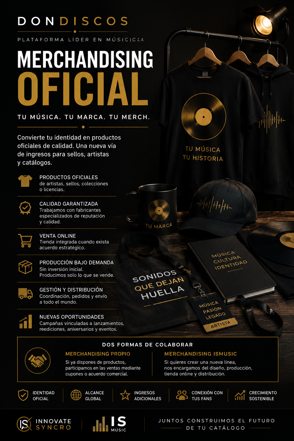 Merchandising y tienda para sellos discográficos y artistas